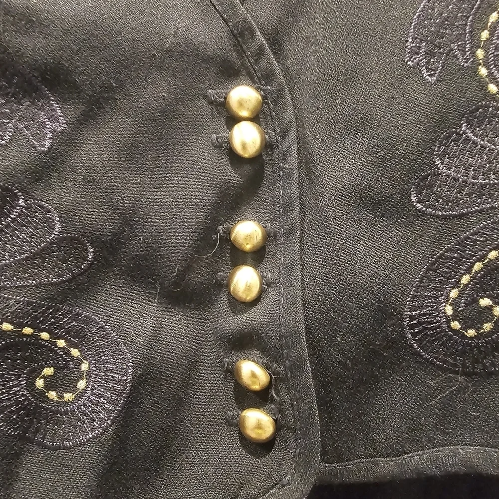 Vintage JBS Ltd Navy Maxi Dress with Embroidered Cropped Jacket Size 12